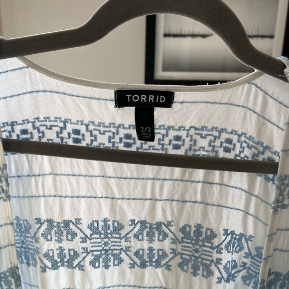 Torrid Blue & White Floral Cardigan - 2/3 - Picture 3 of 9